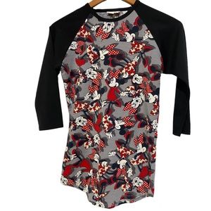 NWOT LuLaRoe Disney’s Minnie Mouse 3/4 Length Raglan Sleeve T-Shirt Women’s XXS
